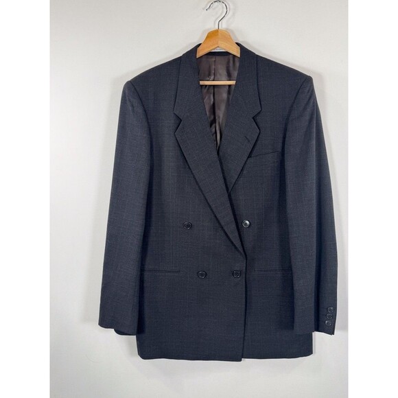 VINTAGE Yves Saint Laurent Blazer Black Double Breasted Sport Coat 40R - Picture 5 of 11